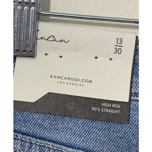 Kancan 90's Highrise Straight Cross Over Waist Stretch Jeans sz 30 NWT - Picture 5 of 9